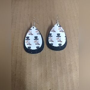 Snowman Teardrop Earrings